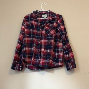 blue and red flannel